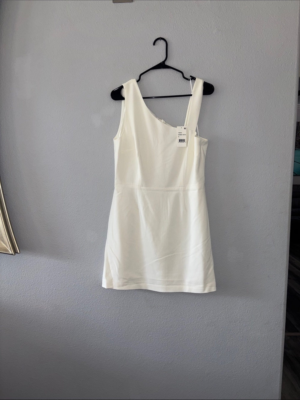 French Connection White One-Shoulder Mini Dress